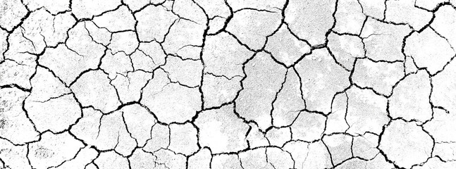 Texture soil dry crack background pattern of drought lack of water of nature white black old broken.
