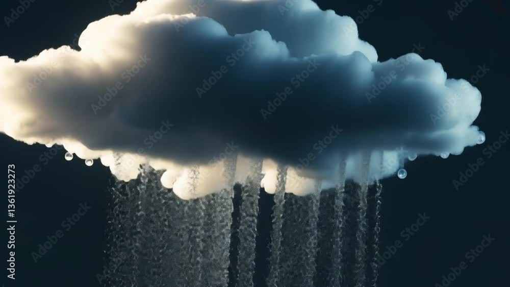 Poster dramatic cloud with raindrops creating a mystical atmosphere with dark background and soft glows add