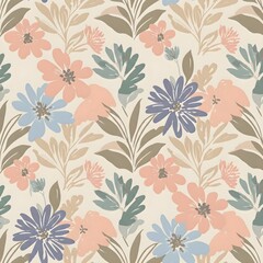 Seamless traditional fabric pattern with intricate timeless designs.