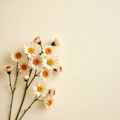 Naklejka premium Delicate White Daisies with Pink Tips
