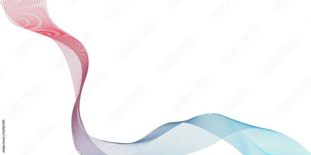 Poster beautiful pink wave line fabric with a motion blur effect and a dynamic atmosphere, flowing red ribb