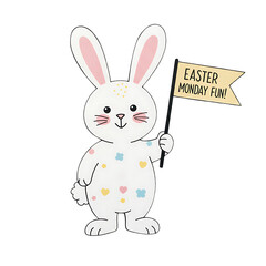 Obraz premium Celebrate easter monday fun with a cute bunny vector illustration design art