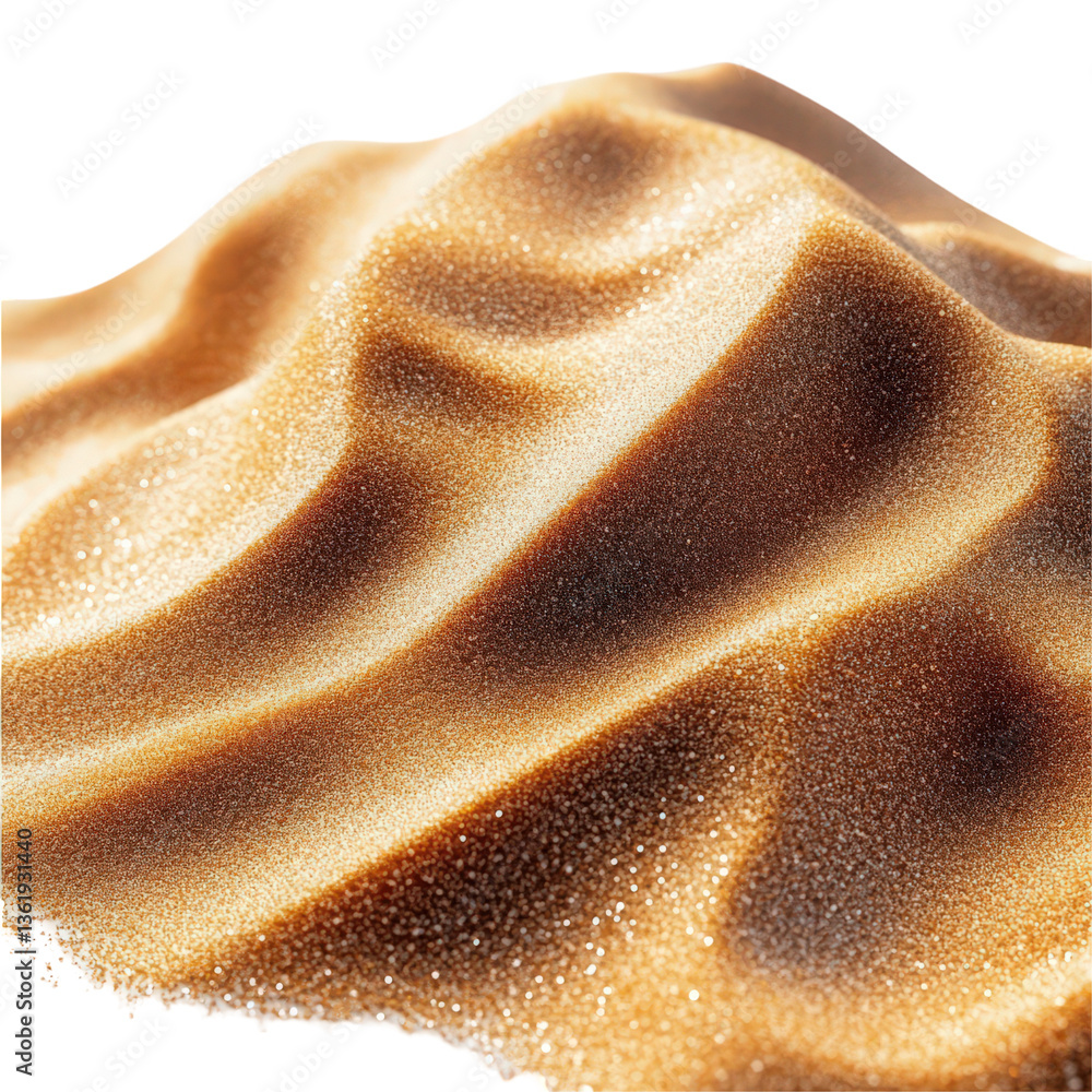 Poster abstract sand dune formation with contrasting light and shadow play isolated on transparent backgrou