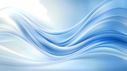 Abstract Flowing Blue and White Waves