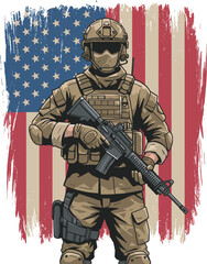 Us soldier vector