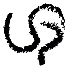 Grunge font letters A and C made of black stones with a symbol pattern and artistic design on a white background. Also brushstroke art, vector illustration