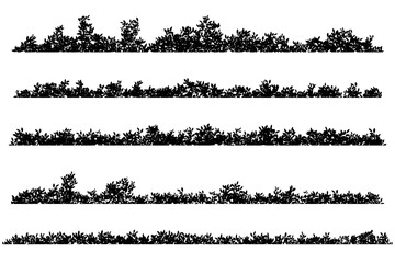 horizontal bushes silhouette background