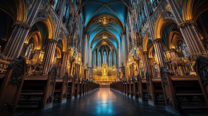 Fototapeta premium Many cathedrals feature beautiful chapels dedicated to saints, where visitors can light candles and offer prayers, connecting with the divine in a more personal space