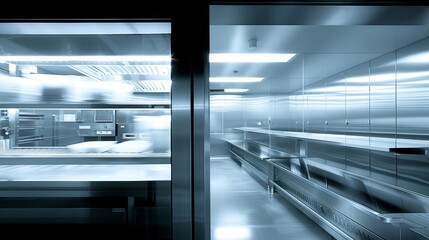 Obraz premium Sleek, modern industrial interior