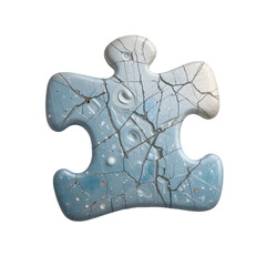 Cracked Puzzle Piece: Abstract Texture png generated ai