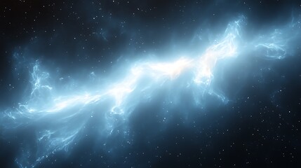 Fototapeta premium Glowing blue energy plasma in space.
