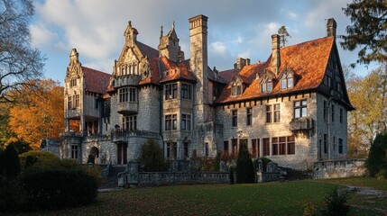 Naklejka premium Some castles have a rich connection to local folklore, with stories of legendary heroes, princesses, and haunted halls passed down through generations