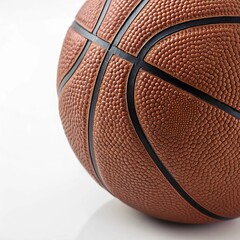 Fototapeta premium A close-up shot of a textured basketball with detailed grip patterns, placed on a clean white background