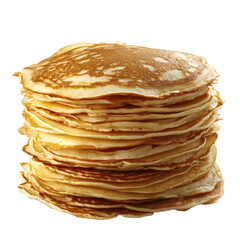Delicious pancakes stack, breakfast food pancake dessert isolated on transparent background