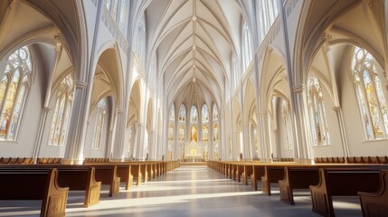 Fototapeta premium The architectural style of cathedrals varies from Gothic to Romanesque, each design reflecting the eras values, beliefs, and technological innovations in construction