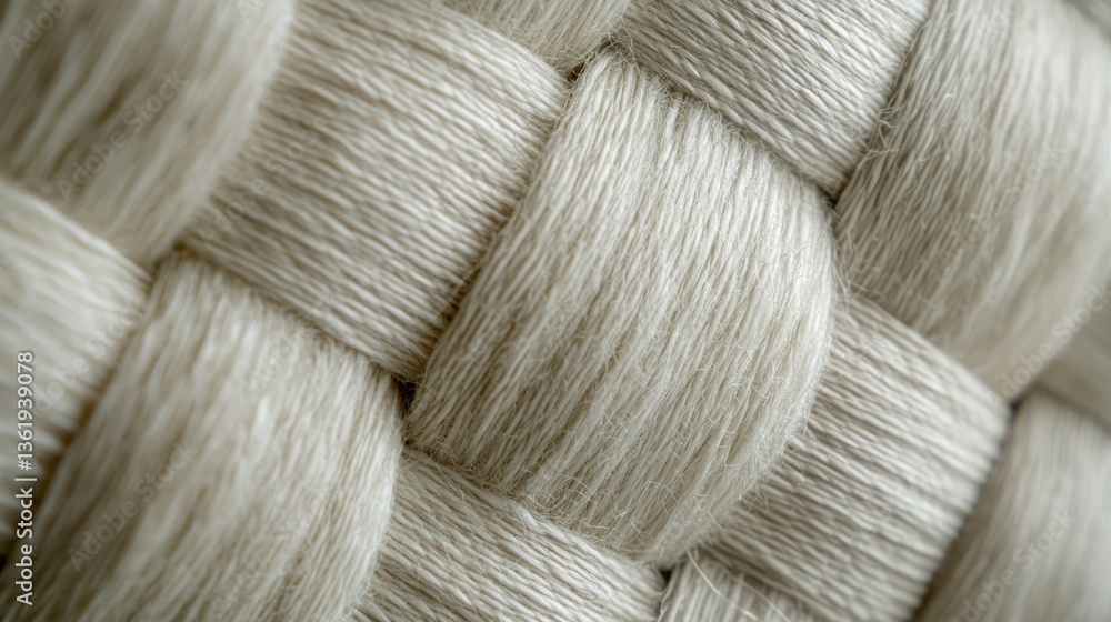 Poster close-up view of a woven fabric with delicate threads