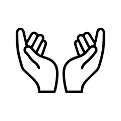 Obraz premium Supportive Hands Icon in Minimalist Style 