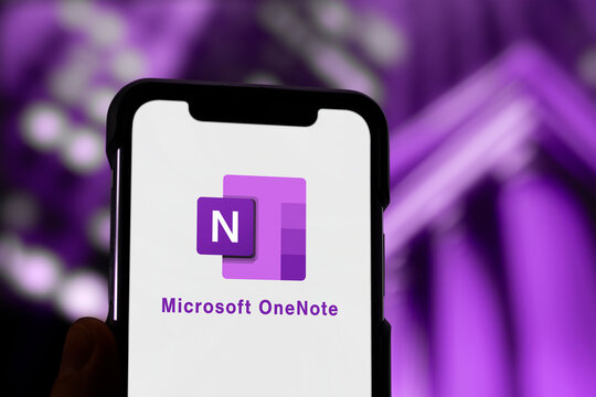 Guilherand-Granges, France - March 26, 2025. Microsoft OneNote: Digital note-taking app for organizing and collaborating across devices..
