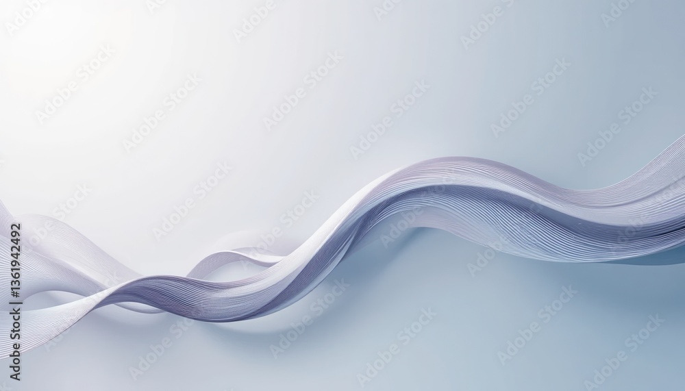Poster fluid movement of soft wave patterns in a minimalist digital art space aesthetically pleasing visual