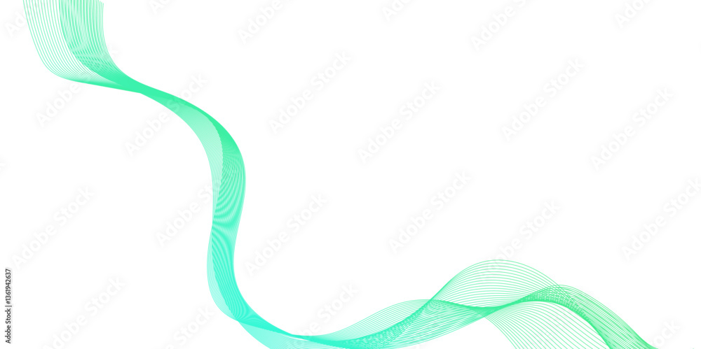 Poster abstract multicolor gradient wave lines vector background, abstract background with green wavy lines