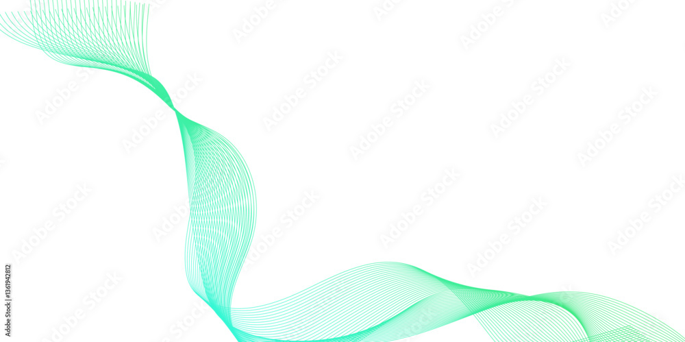 Poster abstract multicolor gradient wave lines vector background, abstract background with green wavy lines