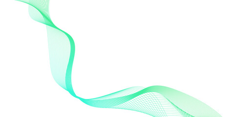 Abstract background with green wavy lines, flowing lines with gradient texture, the green lines are very thin, abstract background of soft Waves in light green yellow Colors, green wave line.