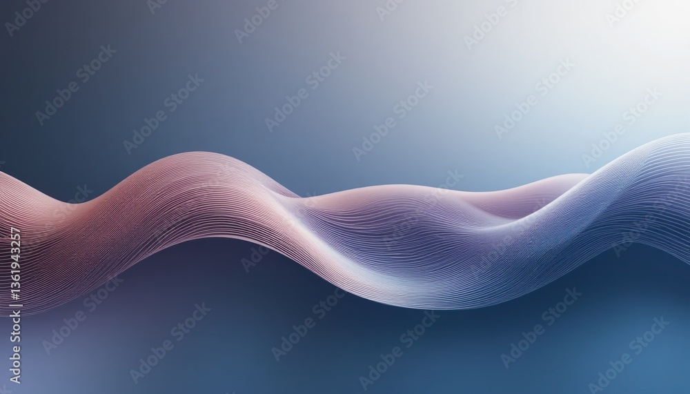 Poster flowing abstract waves representing movement and energy in digital art minimalist style soft color p