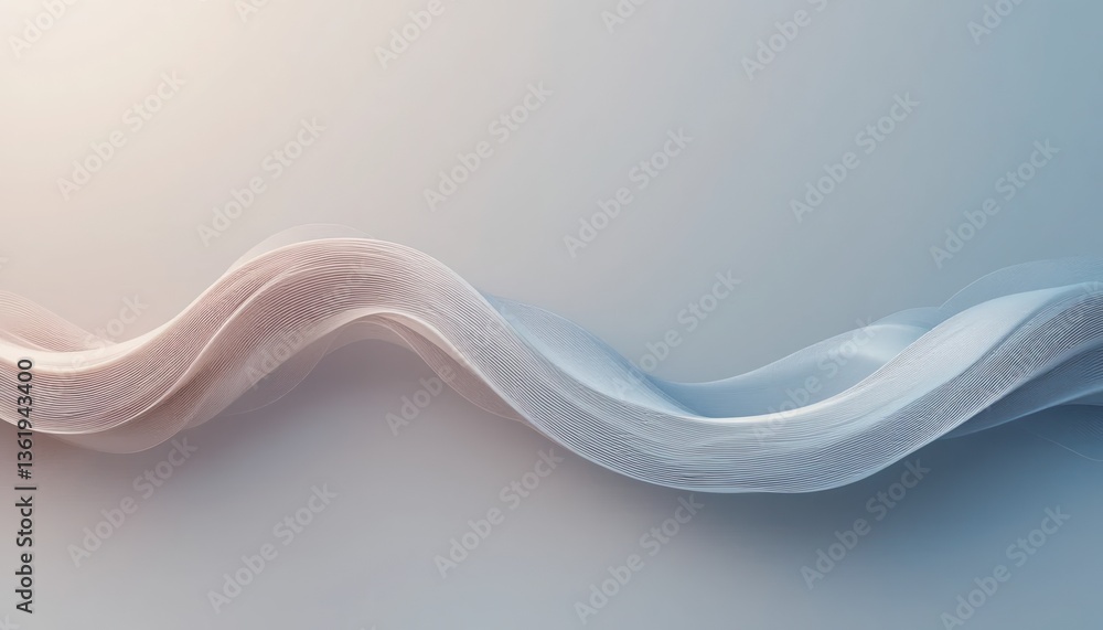 Poster flowing abstract wave design digital artwork modern aesthetic soft color palette minimalist view vis