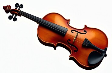 Fototapeta premium Illustration features beautifully crafted violin with intricate detailing. Perfect for classical music themes instrumental concepts. Musical instrument with bow, strings, wood.