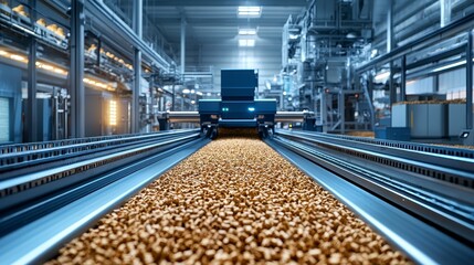 Advanced Biomass Energy Production Facility with Futuristic Machinery