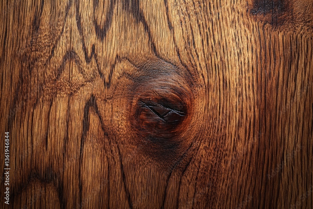 Fototapete close-up view of textured wooden surface showcasing intricate grain patterns and a distinct knot
