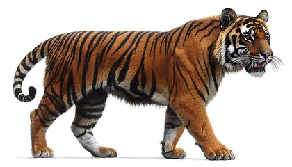 Obraz premium Tiger Profile on White Background