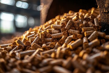 High Resolution Macro Shot of Fresh Biomass Pellets in Detail