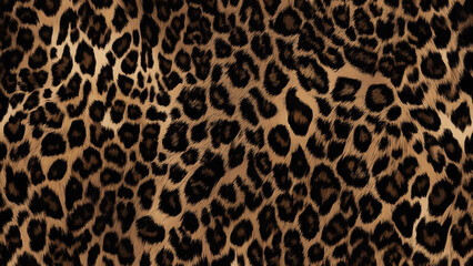 Obraz premium leopard texture, fluffy background, brown dark, animal print, bright pattern, cat skin, fashion design