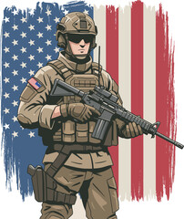Us soldier vector