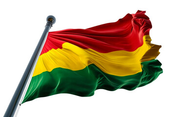 Waving flag of bolivia outdoor vibrant colors isolated on transparent background