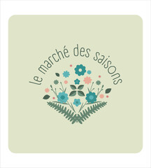 logo pour petite boutique de fleurs, dessin vectoriel modifiable et ajustable. Identité graphique pour fleuriste, créateur floral, herboriste, floriculteur ou floraliste