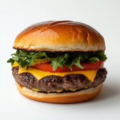 Delicious burger, isolated on white background