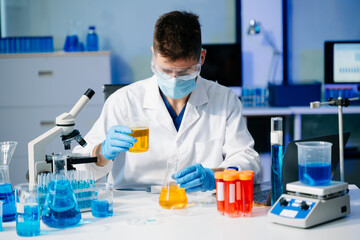 Scientists, beakers, and microscopes in cutting-edge research. Perfect for science and technology projects.