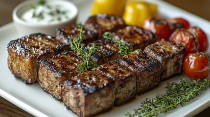 grilled on a white plate