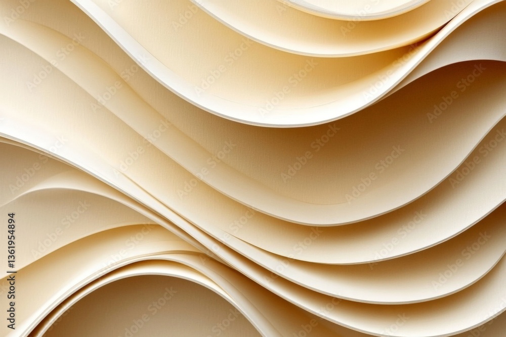 Aufkleber Elegant swirling patterns of layered paper create a soft texture in a minimalist design