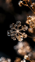 Fototapeta premium A Detailed Close-up of a Snowflake