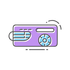 Obraz premium Digital audio system with equalizer and stereo speakers