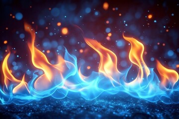 Fototapeta premium Isolated Professional Fire Pattern with Dynamic Flames on a Black Background, Ideal for Commercial and Creative Projects
