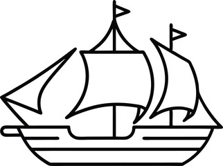 sailing ship vector icon 