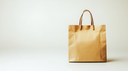 Brown paper shopping bag on white background. (3)