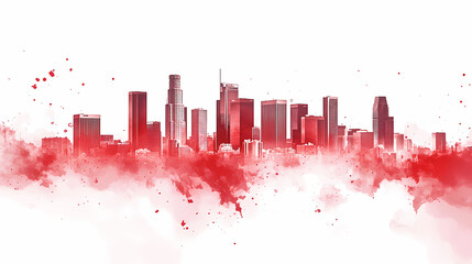 Fototapeta premium Los Angeles Skyline Watercolor Impression