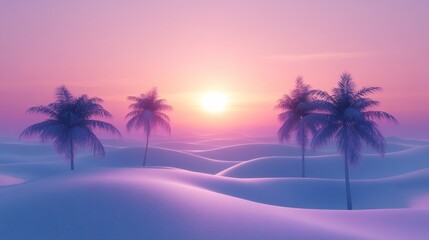 An otherworldly desert nightscape with a sky that transitions from purple to blue, filled with glittering stars, hovering over undulating sand dunes