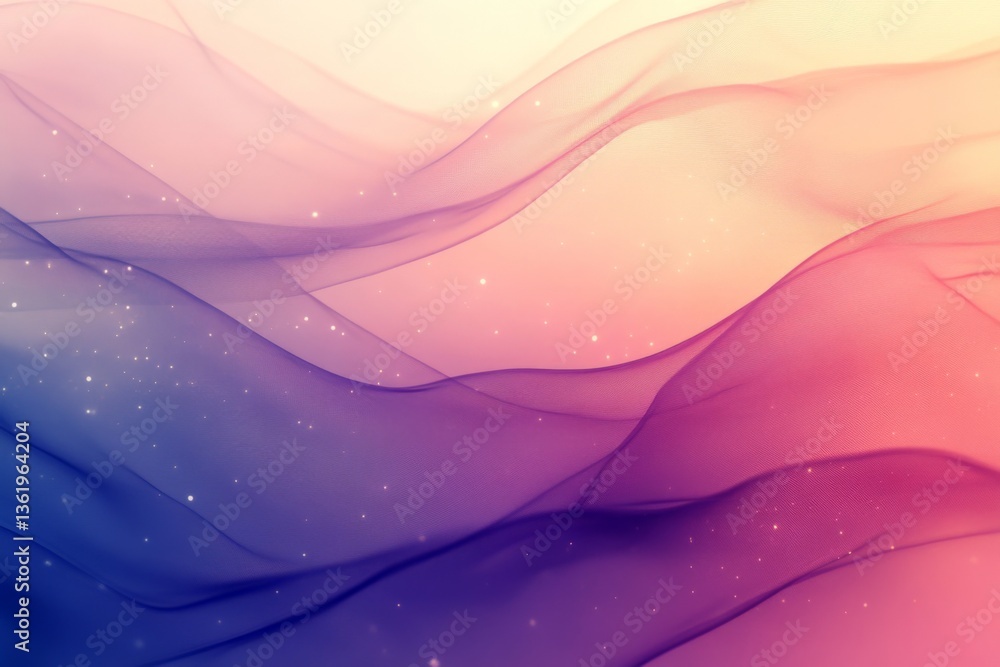 Aufkleber colorful flowing fabric creates an abstract background with a dreamy effect during sunset light in a