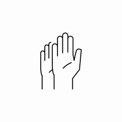 Hand raised volunteer icon vector sign